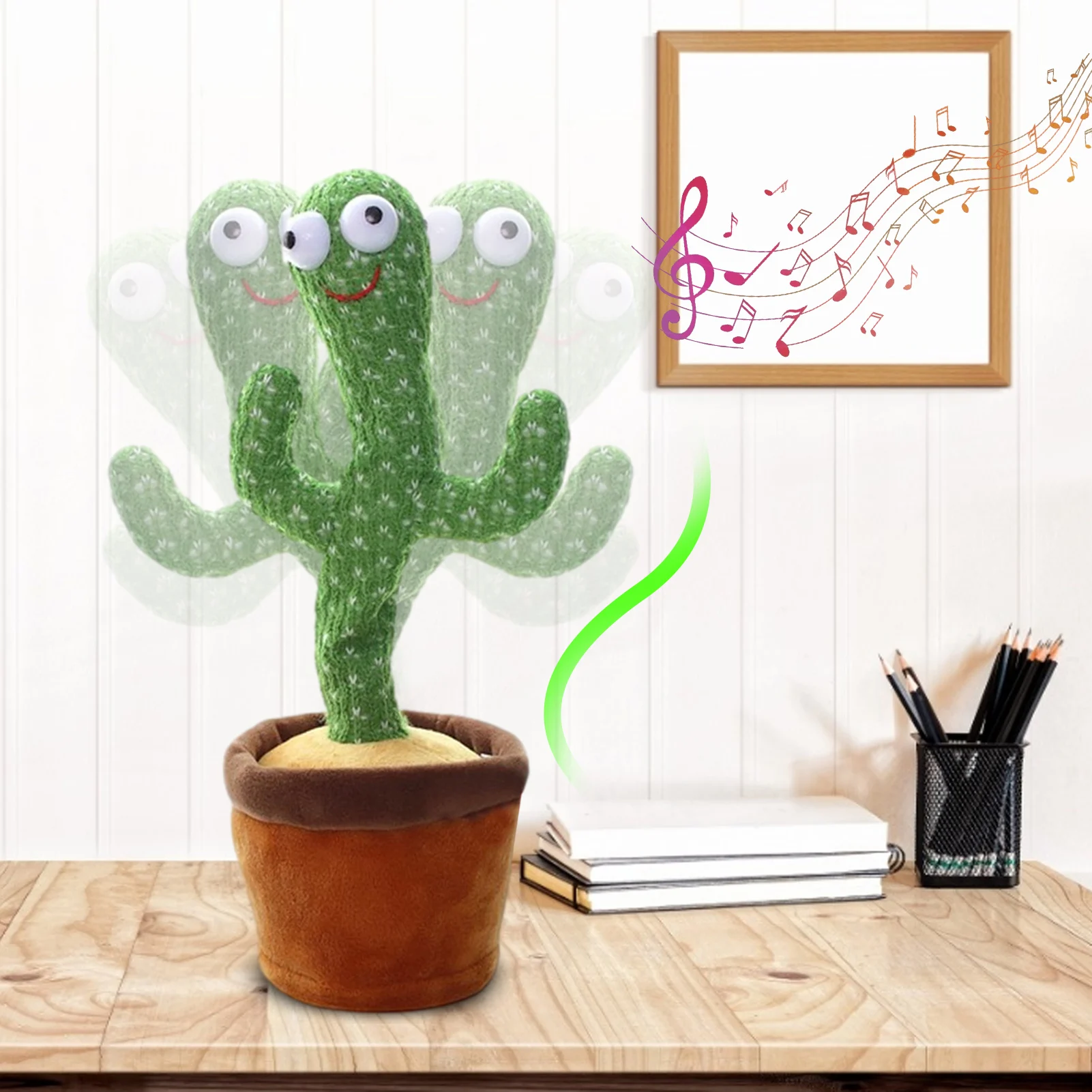 32 cm Kaktus Plišastih Igrač Ples, Petje Električne Igrače Plišaste Rastlin Igrača Otroštvu Igrača Doma Dekoracijo Brez Baterije