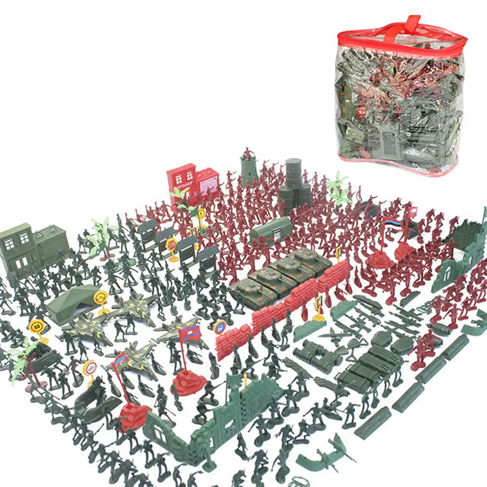 330 Kos Vojaške Playset Plastične Igrače Vojakov Vojske Moški 4 cm Številke in Oprema Dekor Darilo Model Igrače Za Otroke