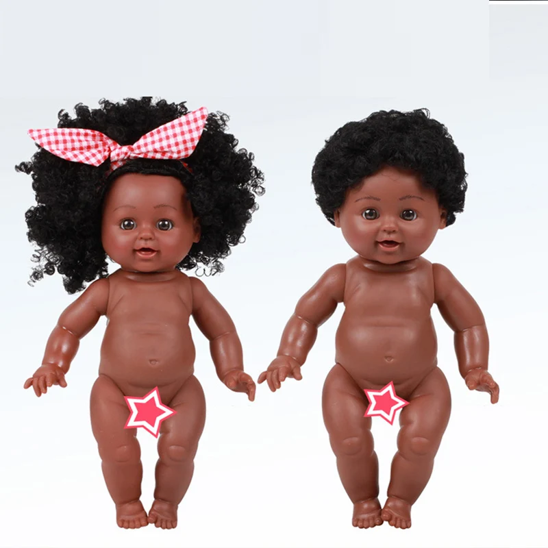 35 cm afro ZDA 30 cm 12 črne lutke otroka polni silikona vinil prerojeni pop boneca baby mehke igrače otrok Nathniel princesa