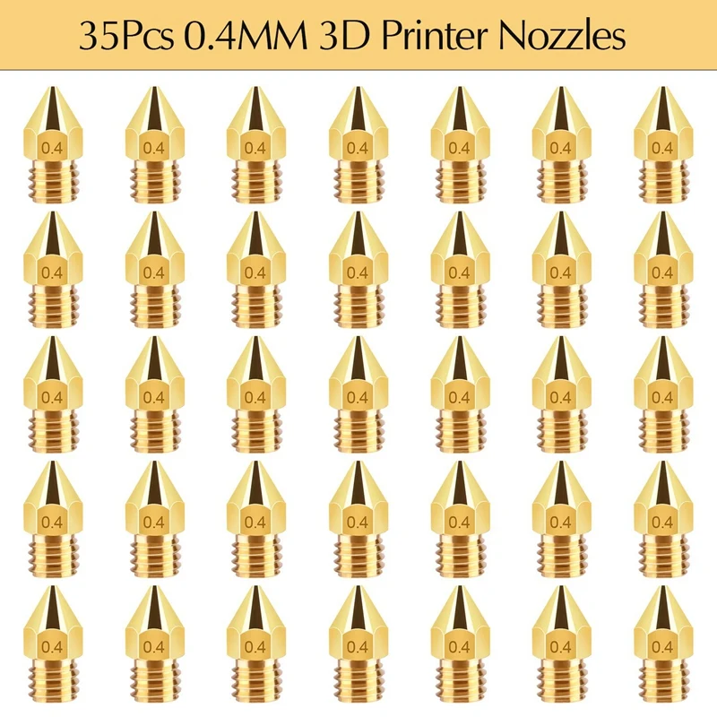 35Pieces 3D Tiskalnik Šobe MK8 Šoba 0,4 mm Iztiskanje Tiskanja Glavo z Brezplačno Škatla za Shranjevanje za 3D Prin z Iglo za Čiščenje