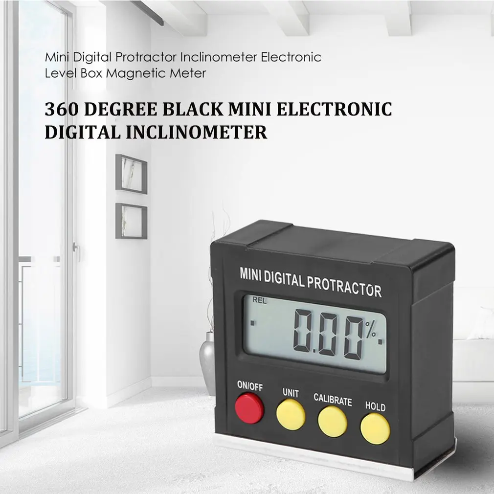 360-Stopinjski Mini Magnetni Digitalni Inclinometer Ravni Polje Merilnik Kota Meter Finder Merilnikom. Osnovna Orodja Za Merjenje