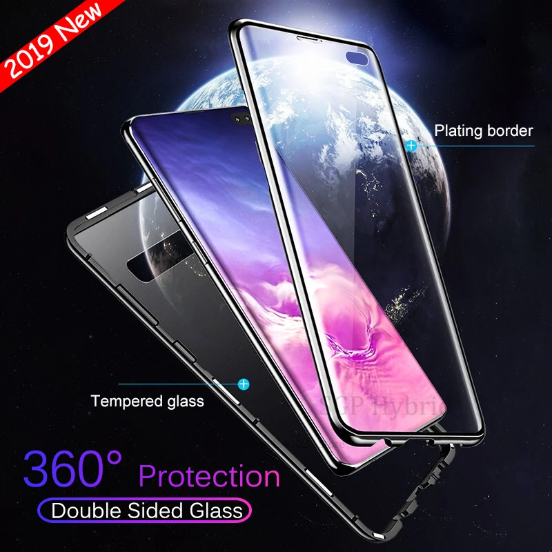 360° Magnetni Primeru za Samsung Galaxy s 10plus 10e Stekla Nazaj Kritje Magnet Adsorpcije Sansun s10e s10 e plus Filp Coque