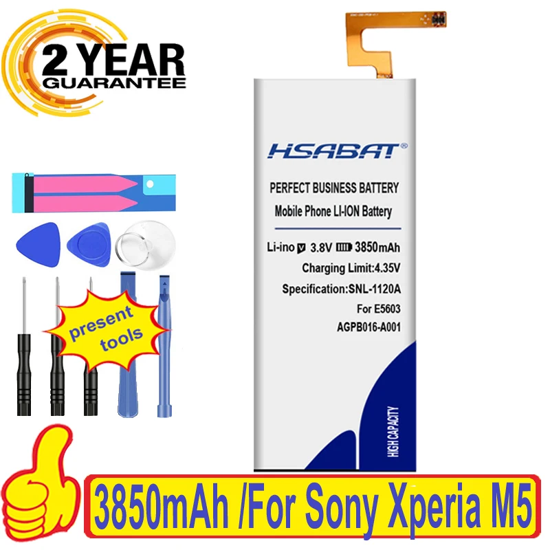 3850mAh HSABAT AGPB016-A001 Li-Polymer Za Sony Xperia M5 Baterije M 5 E5603 E5606 E5653 E5633 E5643 E5663 E5603 E5606