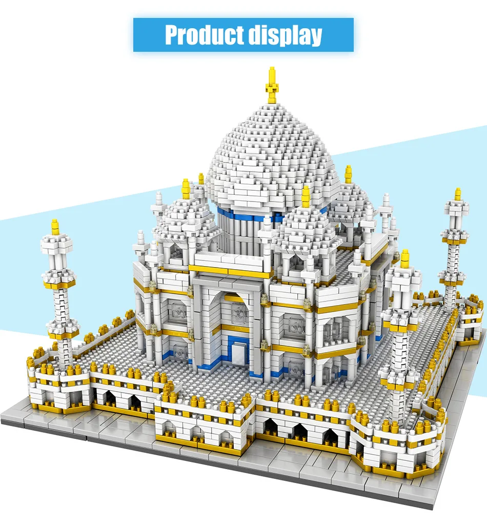 3950Pcs Igrače za Otroke Ustvarjalca Mini Bloki Svetovno Znane Arhitekture Taj Mahal 3D Model Zgradbe Izobraževalne Opeke Darila