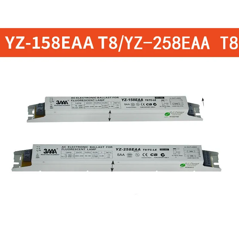 3AAA YZ-158EAA YZ-258EAA T8/TC-L 220V 2*58W 2*55W T8 Elektronske predstikalne naprave Za T8 Fluorescentna luč Oglaševanje Polje Svetlobe Usmernik