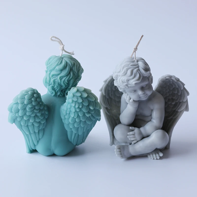 3D angel sveča silikonsko plesni Evropskem slogu malo angel dekoracijo dišeče sveče DIY materiala Sveča Izdelavo Kalupov