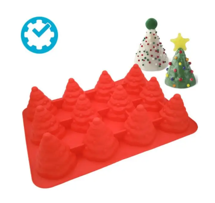 3D Božično Drevo Fondat Torto plesni Silikonski Kalup za Peko sveče, mila plesni smolo gline plesni Silikonski Kalup za Peko