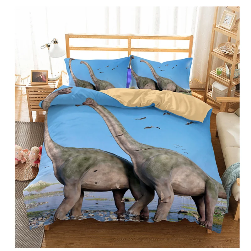3D dinozaver vzorec tiskanja posteljnina Twin velikost fant rjuhe dinozaver odeja kritje 3d posteljo komplet posteljnino, tekstil doma