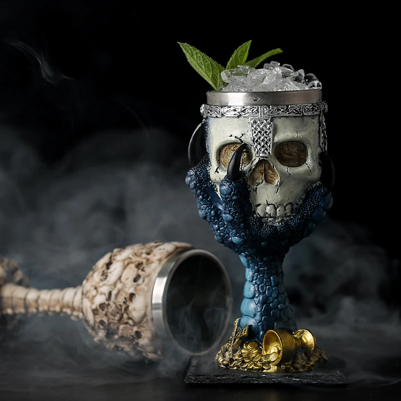 3D Gothic iz Nerjavečega Jekla Lobanje Pokal Design za Bar Stranka Vina Doma Dekor Ognjeni Vrč Halloween Darila