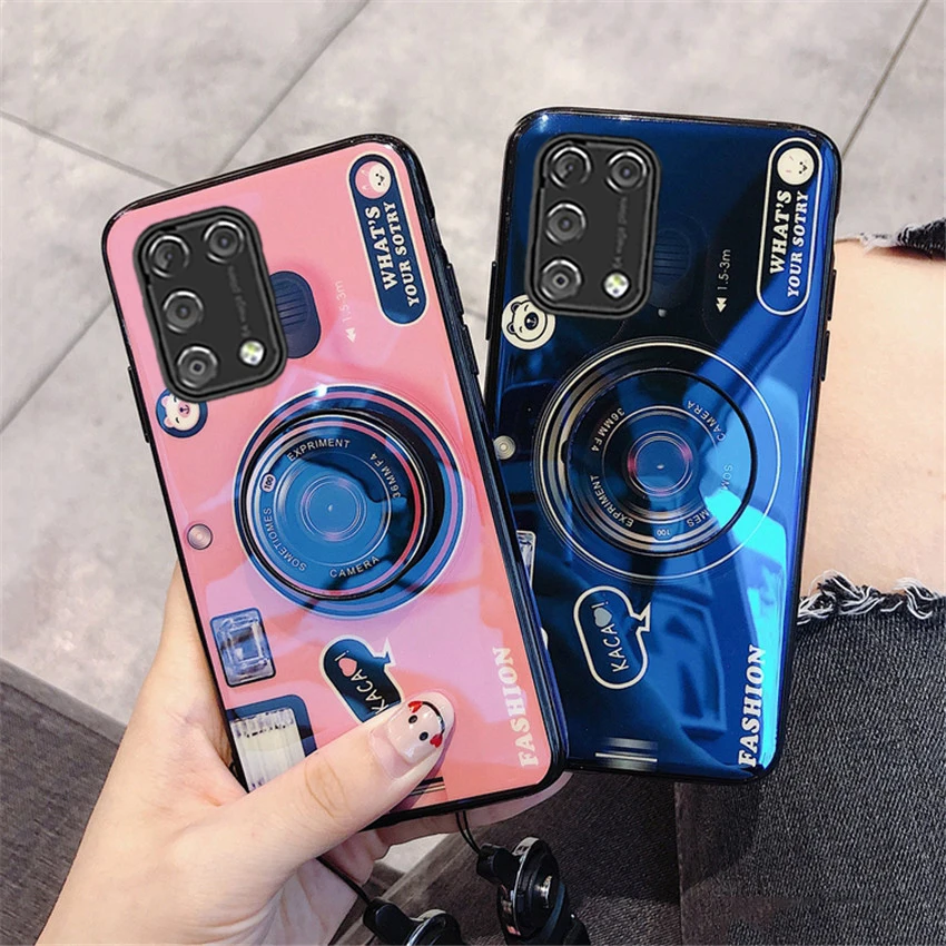 3D Kamere Primeru Pokrovček Za Samsung Galaxy A31 A21 A11 A01 A41 A51 A71 A91 M31 M21 M11 Modne Silikonske Mehko Stojalo Primeru Telefon