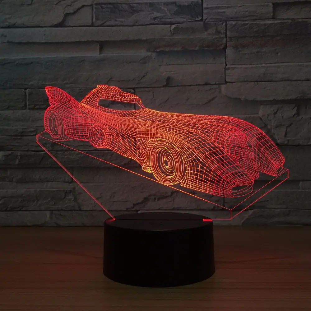 3D LED Iluzijo dirkalnika Model Noč USB Lučka LED 7 Barv Obrob namizne Svetilke kot Novost Darila Luči & Sobi Okraski