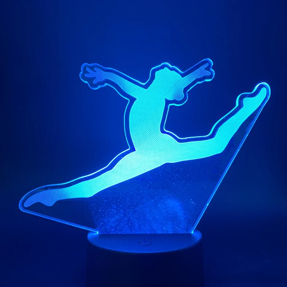 3D Lučka za Šport Gimnastika Precej Predstavi za Otroke Vizualni Učinek Svetlobe 7 Barve z Daljinskim upravljalnikom za Sobi Led Noč Lightlamp