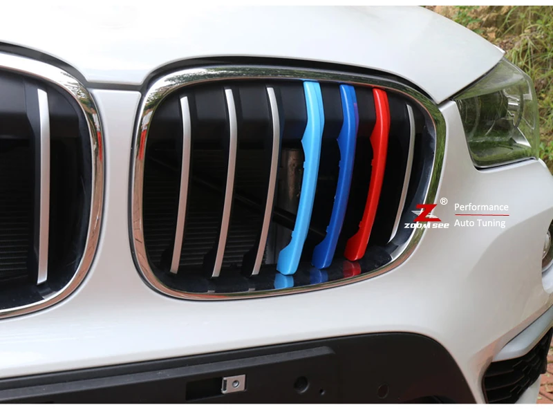 3D M Styling Sprednja Maska Trim motorsport Trakovi žar Kritje uspešnosti Nalepke za 2016-2017 BMW X1 F48 7 Barvah
