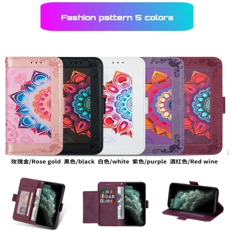 3D Okrasni Cvetlični Usnjena torbica Za Samsung Galaxy S21 Plus S20 FE S9 S10 S8Plus S7 Opomba 20 Ultra 10 8 9 Flip Denarnice Pokrov Kartice