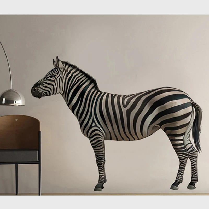3D Realistična Zebra Dekorativne Stenske Nalepke Ustvarjalni Dom Dekor Za Dnevni Sobi, Otroški Sobi, Spalnica Zidana Umetnosti vinilna Nalepka