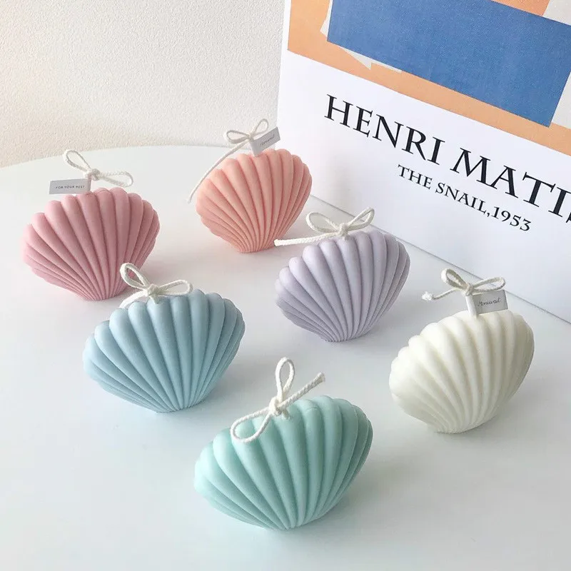 3D Seashell Sveča Plesni DIY Mavca Aromaterapija Plesni Ročno izdelana Mila Trpežne Plastične Kalupe Za Izdelavo Sveč Obrti
