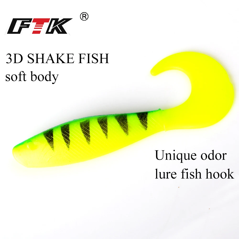 3D Shake Ribe Mehko Telo 5pcs/veliko 4.5 g 8 cm Wobbler Ribolov Vab Enostavno Plavati vabe Silikonski Mehke Vabe za Krapa Umetno Mehka Vaba