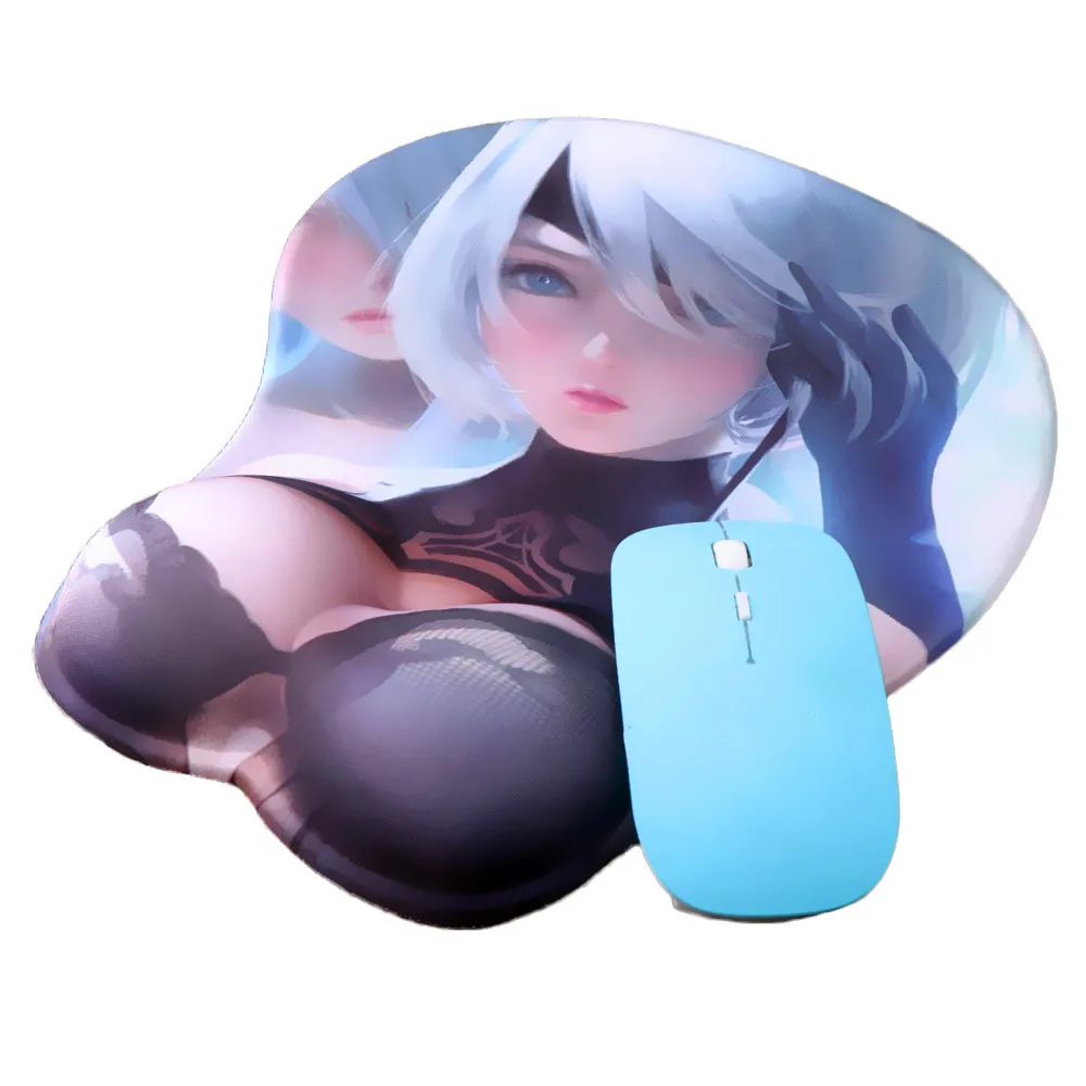 3D Silicij Anime Mouse pad Igralec Seksi Dekle Kawaii Zapestje Ostalo Velike Hitrosti Ne-Skid NieR:Automata 2B Mousepad Prenosni Računalnik Mat