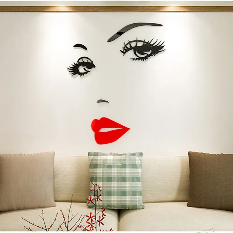 3D stenske nalepke lepoto akril nalepke modni ustvarjalne diy sodobno oblikovanje kavč ozadju stenske nalepke doma dekoracijo