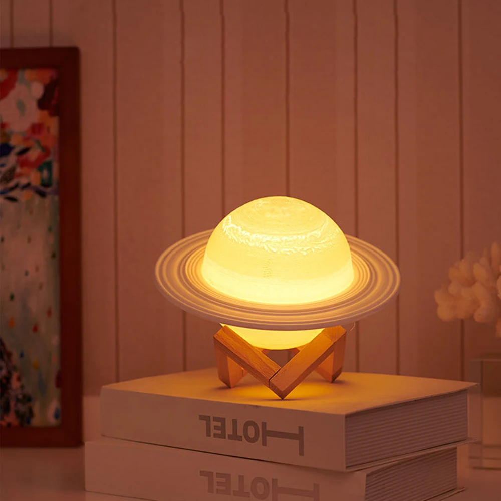 3D Tiskanje Saturn Lučka USB Dom Dekoracija Spalnica LED Nočna Lučka za polnjenje Z Daljinskim upravljalnikom Za Otrok Darilo Nočna Lučka