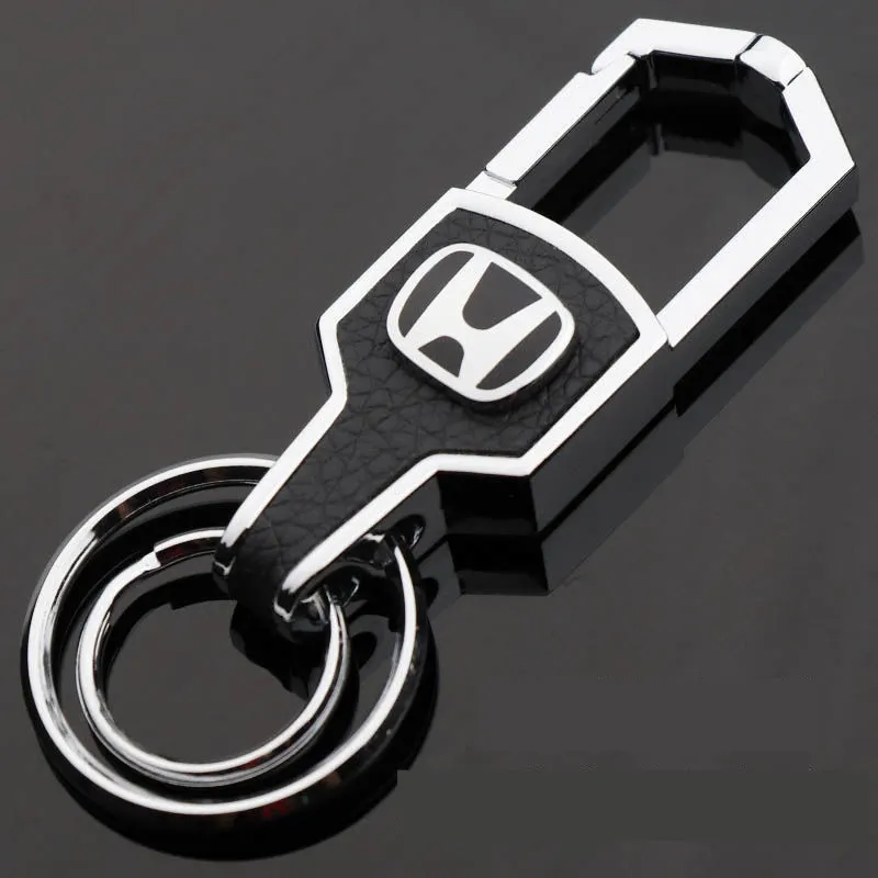 3D Usnje Kovinski obesek za ključe, za Avto Keychain Key Ring Držalo Za Honda Accord Mesto Fit CRV Državljanske Jade H RV Mugen Amaze Tipko Dodatki