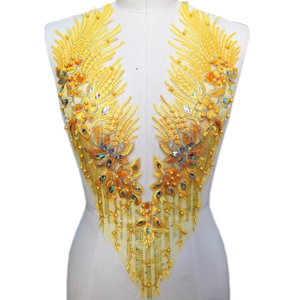 3D Čipke, Vezenih Stranka Dom notranja Oprema Oblačila Dekor Beaded Sequins Okrasnih Appliques Obliži Šivanje za Ženske Formalno Obleko
