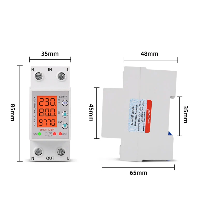 3in1 LCD-Zaslon 220V Prilagodite Nad in Pod Zaščitnik Napetost Releja Trenutna Zaščita Naprave Voltmeter Ampermeter Energije kWh Meter