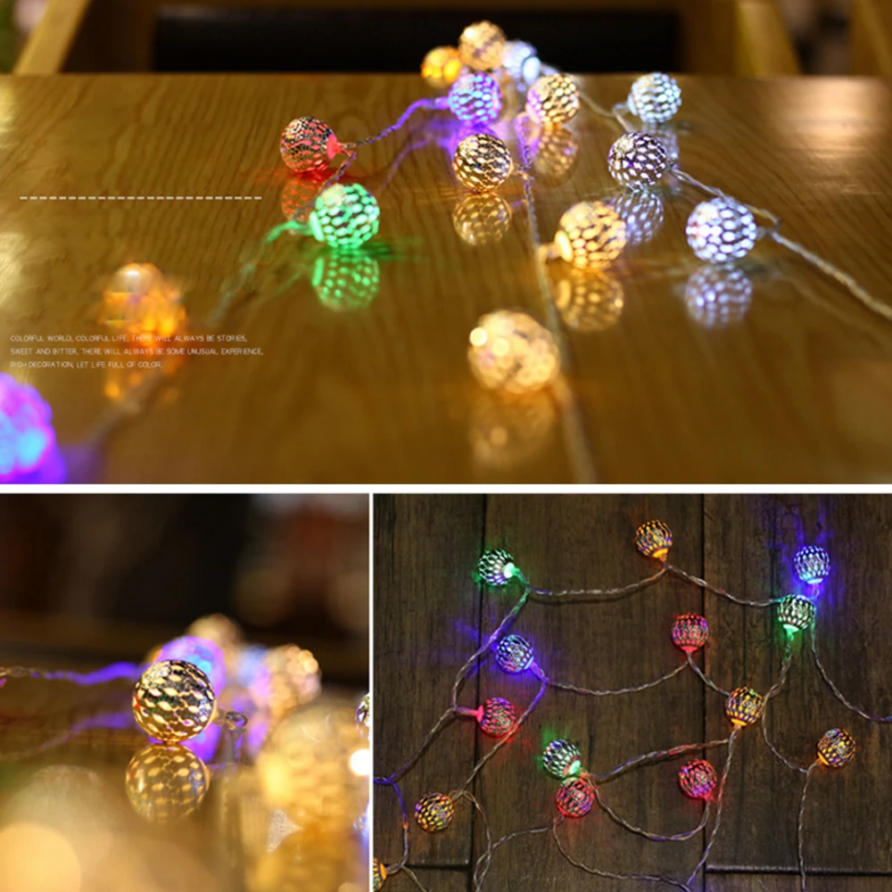 3M 6M Žogo LED Luči Niz baterijsko Božič Garland Pravljice Luči Spalnica Dekoracijo za Dom Počitnice Stranka Poroko