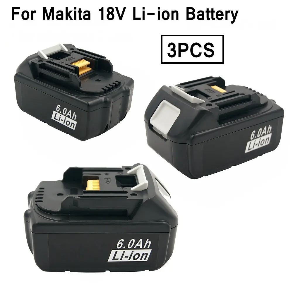 3PCS BL1860 BL1850 Polnilne Nadomestne Baterije 18V 6000mAh Li-ionska Baterija za Makita Baterija BL1830 BL1840 LXT400 BL1815