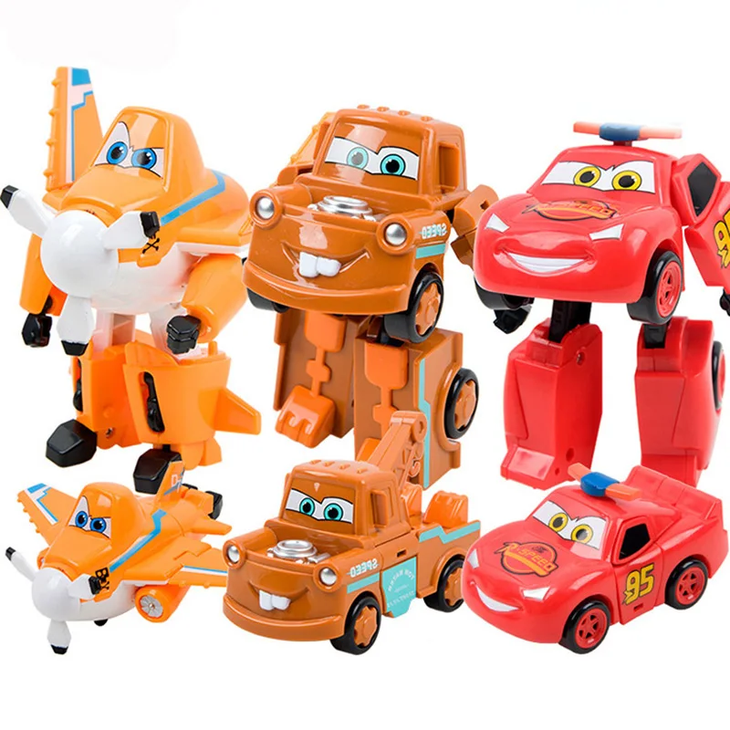 3pcs Pixar Cars 2 3 Robocar Robot Otroci Igrače za Preoblikovanje Anime Akcijska Figura, Igrače Za Otroke Playmobil Juguetes