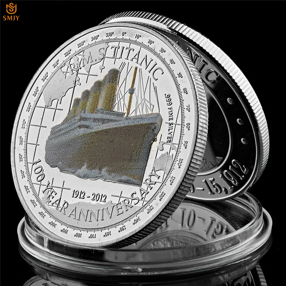 3Pcs/set 40 mm Euro RMS Titanic Olimpijske razreda Ladje za Križarjenje Crash Pot Zlato/Srebro Elizabeta II izziv Kovancev, Nastavite Zbirka