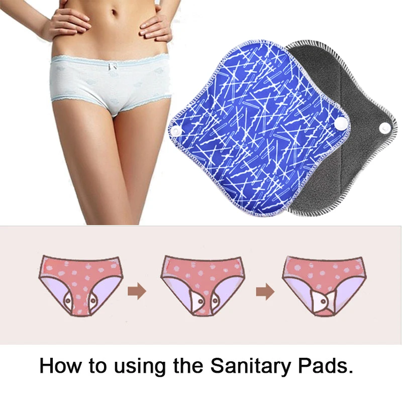 3pcs ženske Hlačne Linijskih Krpo Menstrualne Pad Bambus, Oglje Mama Obdobju Sanitarne Ponovno Stroj, Blazinice