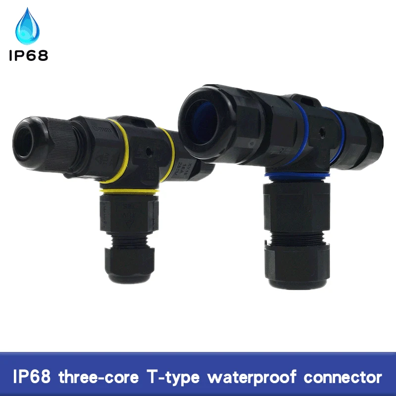 3PIN T-tip IP68 Vodotesen Priključek 3-9 mm/3-12 mm Zunanja Razsvetljava Nepremočljiva Priključek Kabel Vodotesno Povezavo Plug