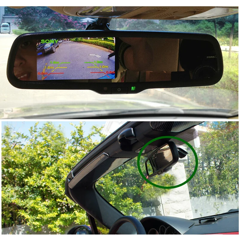 4.3 Palčni TFT LCD Avto vetrobranskega stekla Vzvratno Ogledalo Monitor Montažni Nosilec za Monitor S 2-KANALNI Video Vhod Za Parkiranje Pomoč