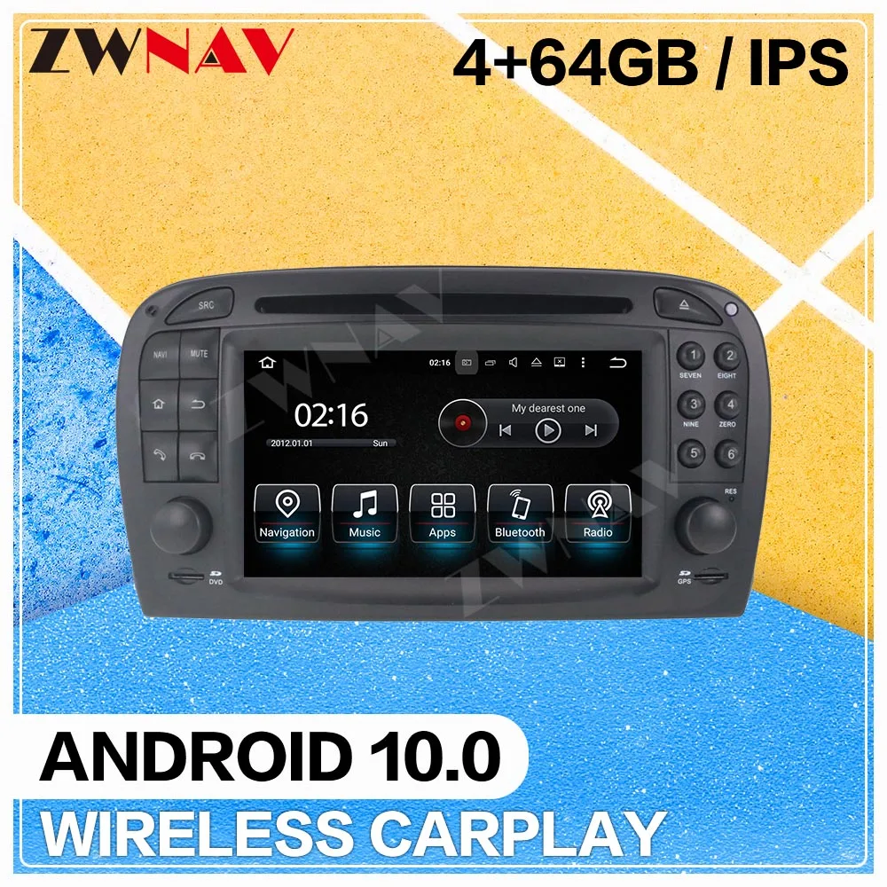 4+64 G Android 10.0 Avto multimedijski Predvajalnik za Mercedes SL R230 2001 2002 2003 2004 GPS Navi zvok radia samodejno stereo IPS vodja enote