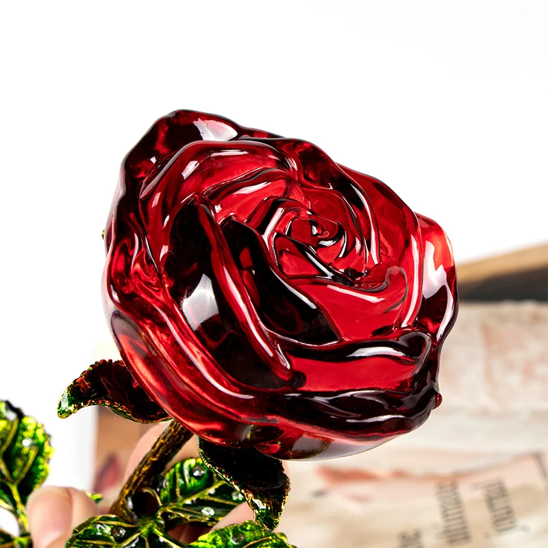 4 Barvni K9 Kristal Rose Figurice Obrti Valentinovo Romantično X'mas Darila, Poroka Doma Mizo Dekoracijo Ornament Dekor