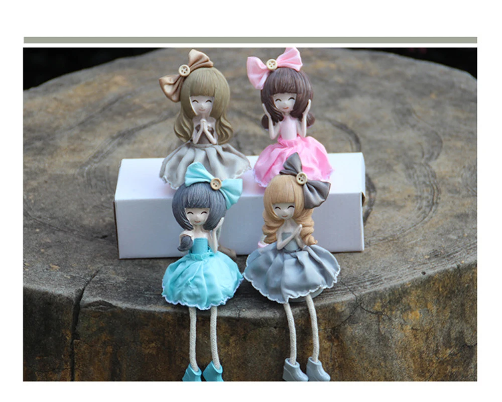 4 izbira Barve Ustvarjalne Miniaturne Figurice Lepoto Dekle Smolo Obrti Ornament Lutke Dekle Spalnica Dekoracijo