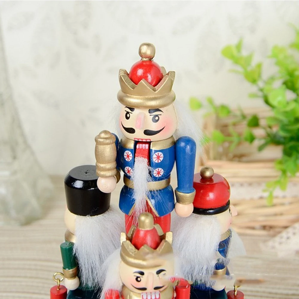 4 Nutcracker Vojak Lesena Lutka, Lutkovna Figurice Božični Dekor Otrok Otroci Darilo Urad Nutcracker Okraski Doma Dekoracijo