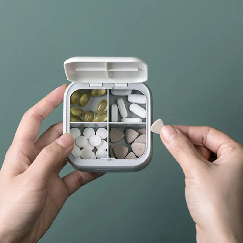 4 Omrežij Tabletke Primeru Medicine Tablet Razpršilnik Organizator Polje Razdelilniki Tablete Za Shranjevanje Posode