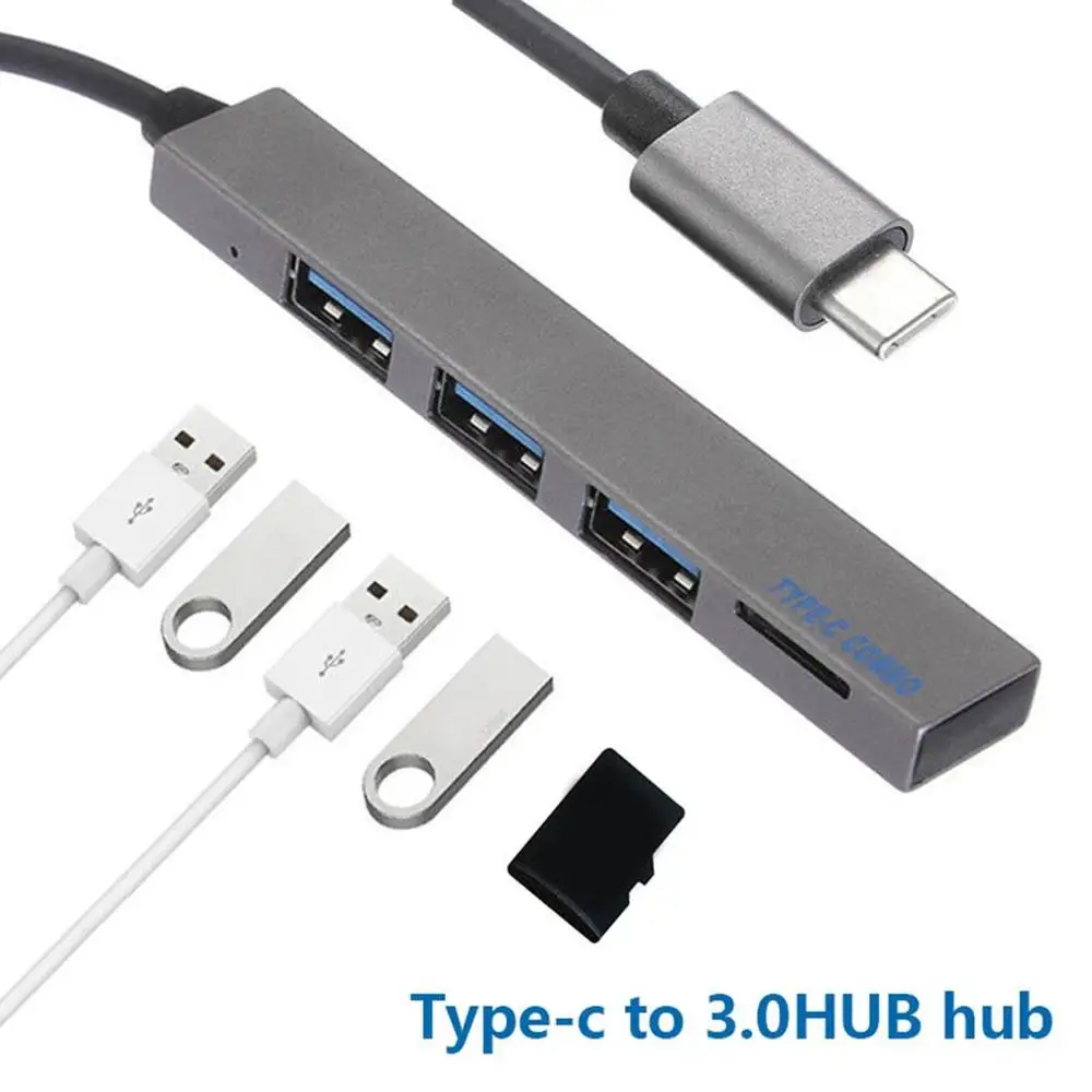 4 v 1 USB 3.1 Tip-C Zvezdišče USB 3.0 Magnezijeve Zlitine Središče s TF Režo za Bralnik medijskih kartic 3 Vrata za MacBook Pro/Zrak