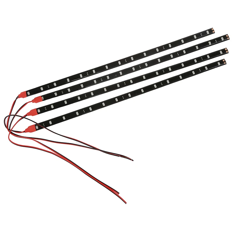 4 x Lepilo Strips15 30 cm LED 12V Nepremočljiva Prilagodljiv Trak Rdeče