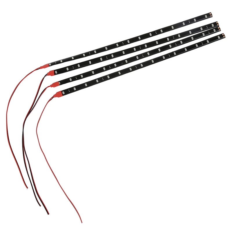 4 x Lepilo Strips15 30 cm LED 12V Nepremočljiva Prilagodljiv Trak Rdeče