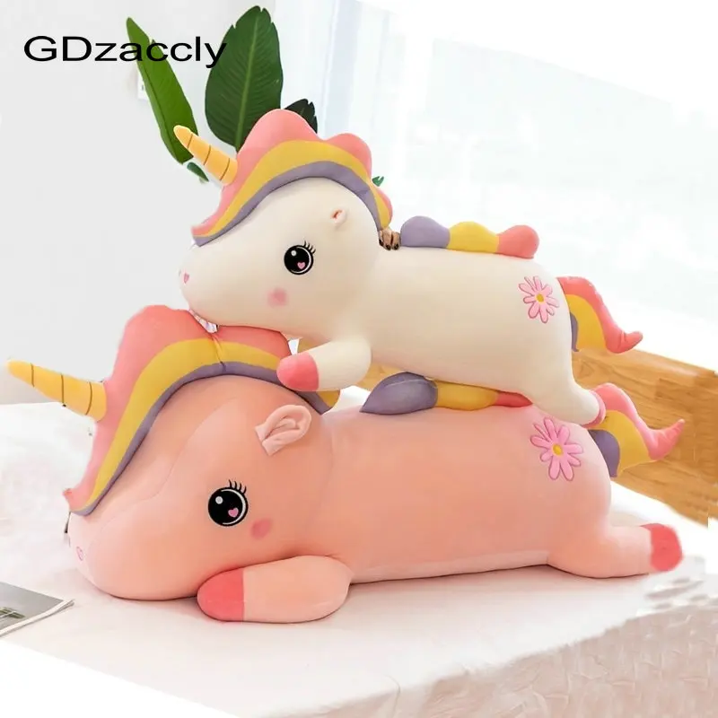40-90 cm Super Mehka Rainbow Unicorn Plišastih igrač, Polnjene Živali, Roza samorog Vrgel Blazino angel krila Konj Lutka darilo igrače za otroke