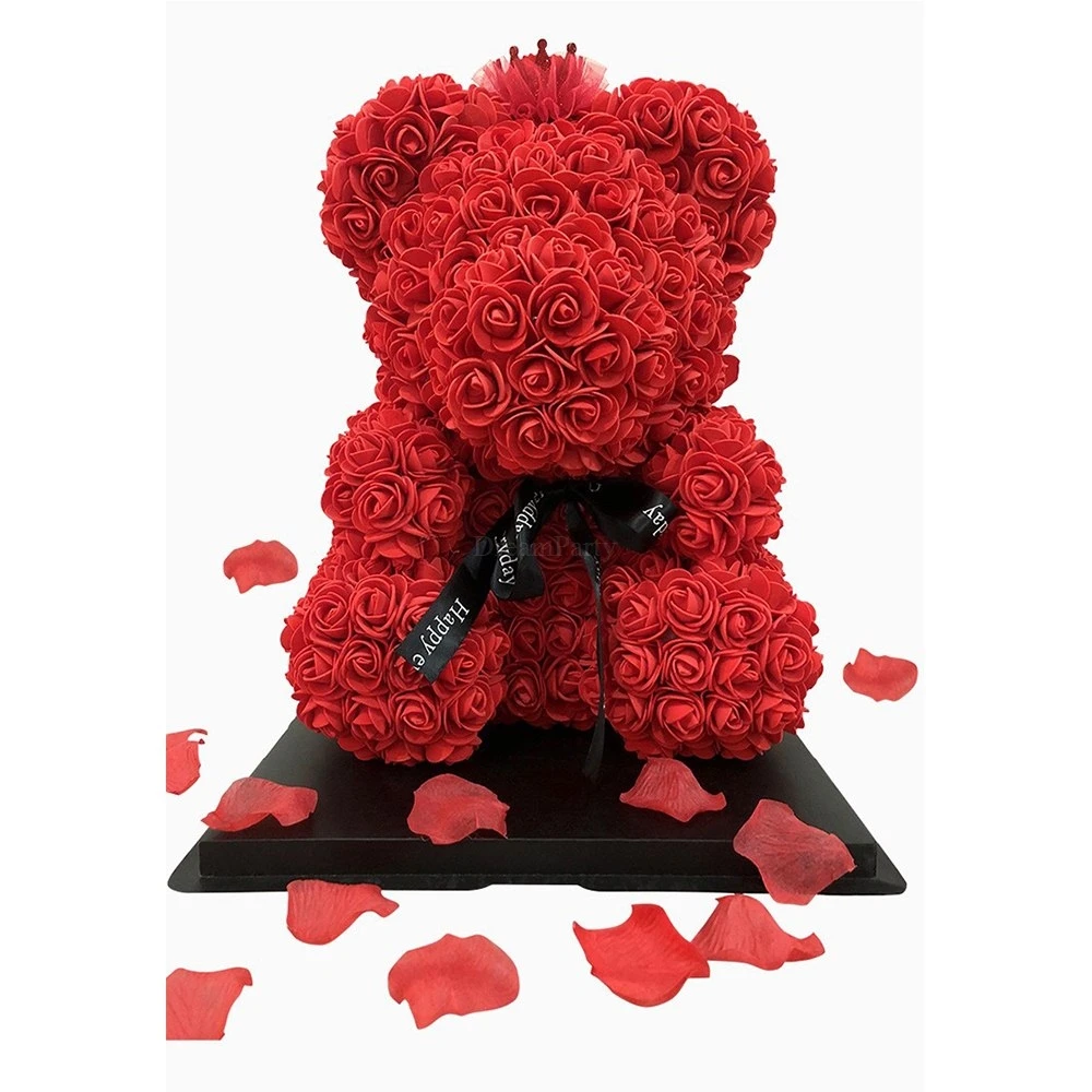 40 cm Rose Nosi Umetno Srce Roza Cvet medvedek za Poroko Valentine Ženski Darilo za Rojstni dan