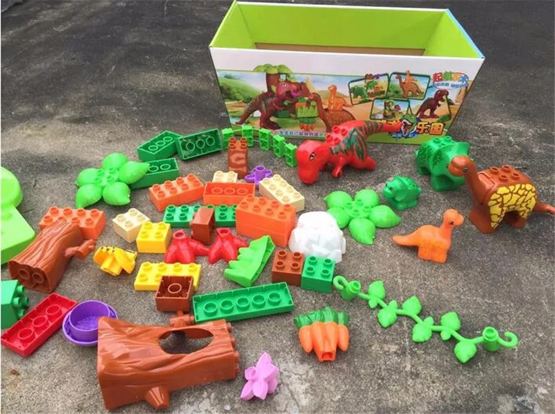 40 Kos/Veliko Dinozaver Svetu gradniki Določa Živali Jurassic Dinozavra Svet Model igrače Opeke Duploe Z Original Škatlo