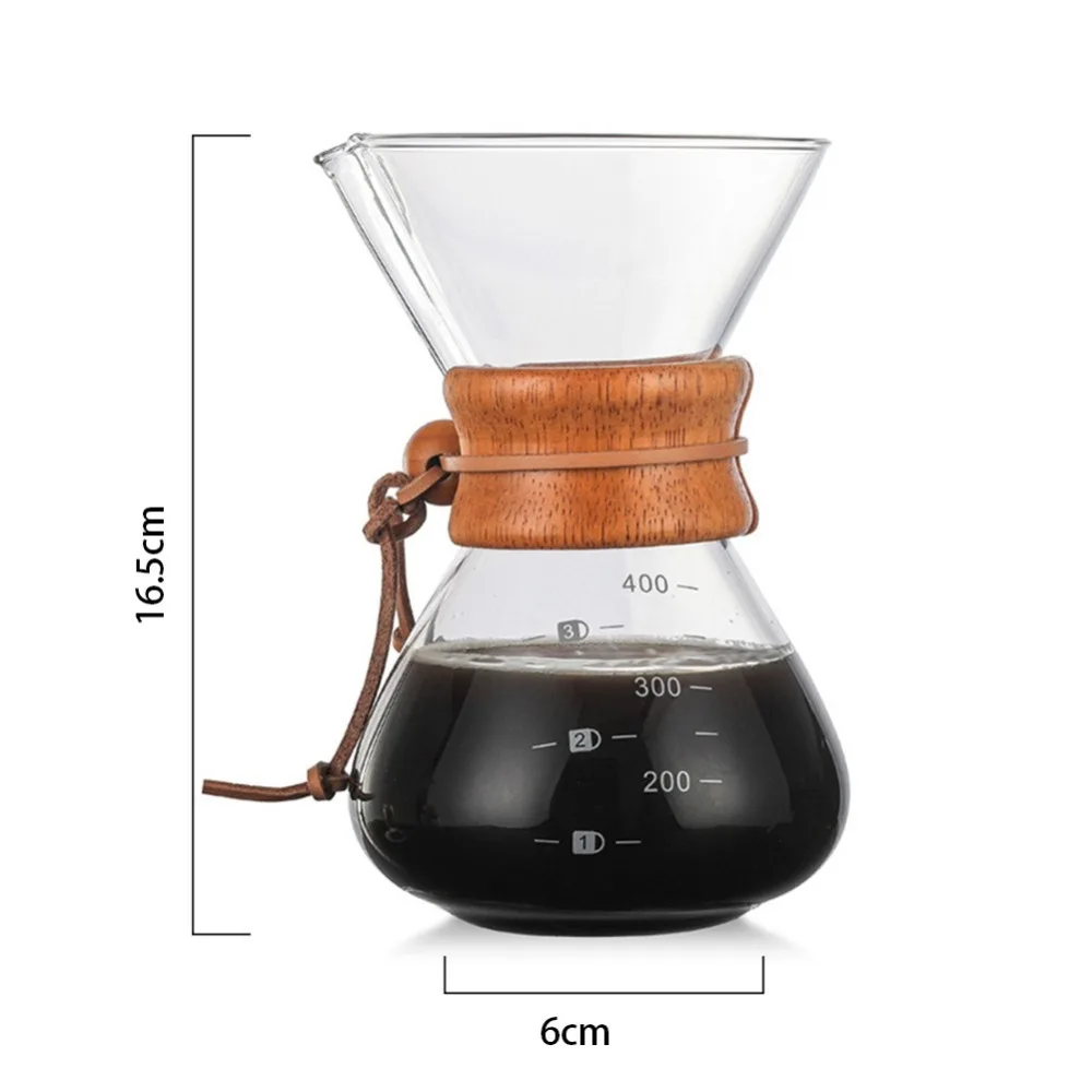 400 ml Kavo Pot, Steklo Visoke Temperature Odporen aparat za Kavo Espresso Kavo Pot, Pralni Filter iz Nerjavečega Jekla