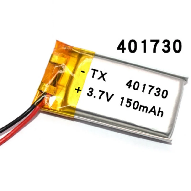 401730 3,7 V: 150mAh litij-Polimer Lipo baterije za ponovno polnjenje meri debelo CE, FCC, ROHS MSDS certifikat kakovosti