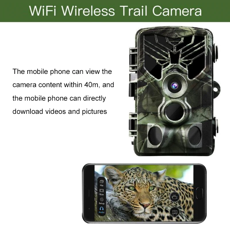 40M 1080P Brezžični Lovske Kamere Bluetooth, Wifi Pot delovanje Fotoaparata 20MP Night Vision Naprave Wildlife APLIKACIJI Fotografije, Video Kamere