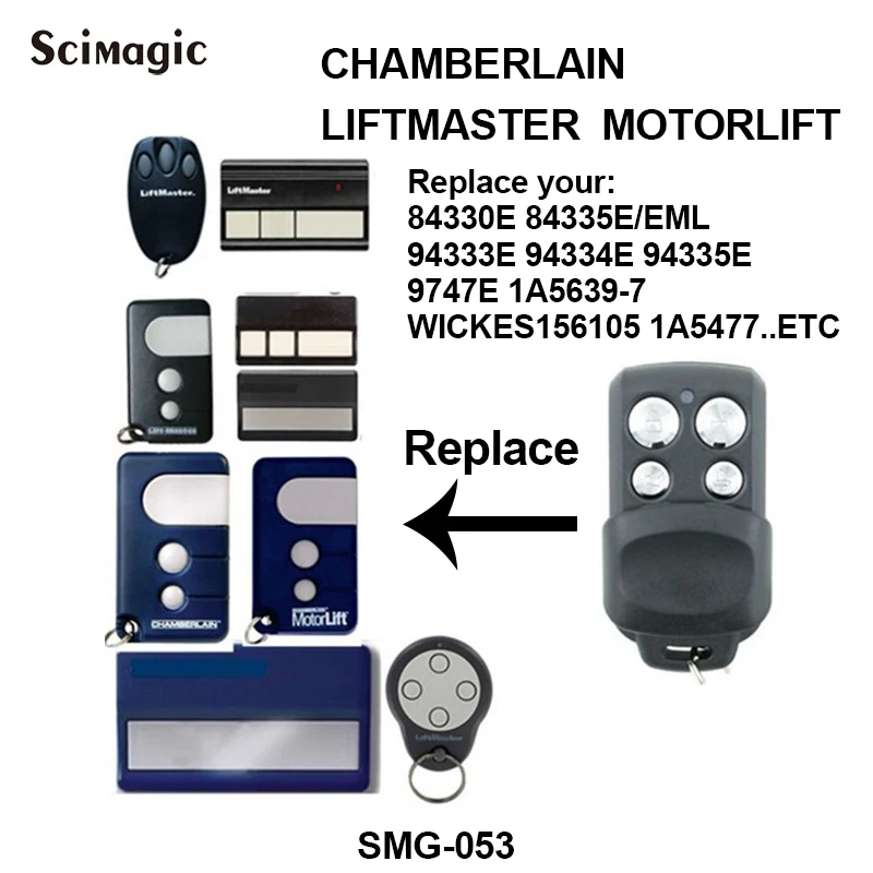 433mhz Chamberlain Liftmaster 94335E 84330E 1A5639-7 daljinski upravljalnik garažna vrata odpirač 433.92 MHz rolling code