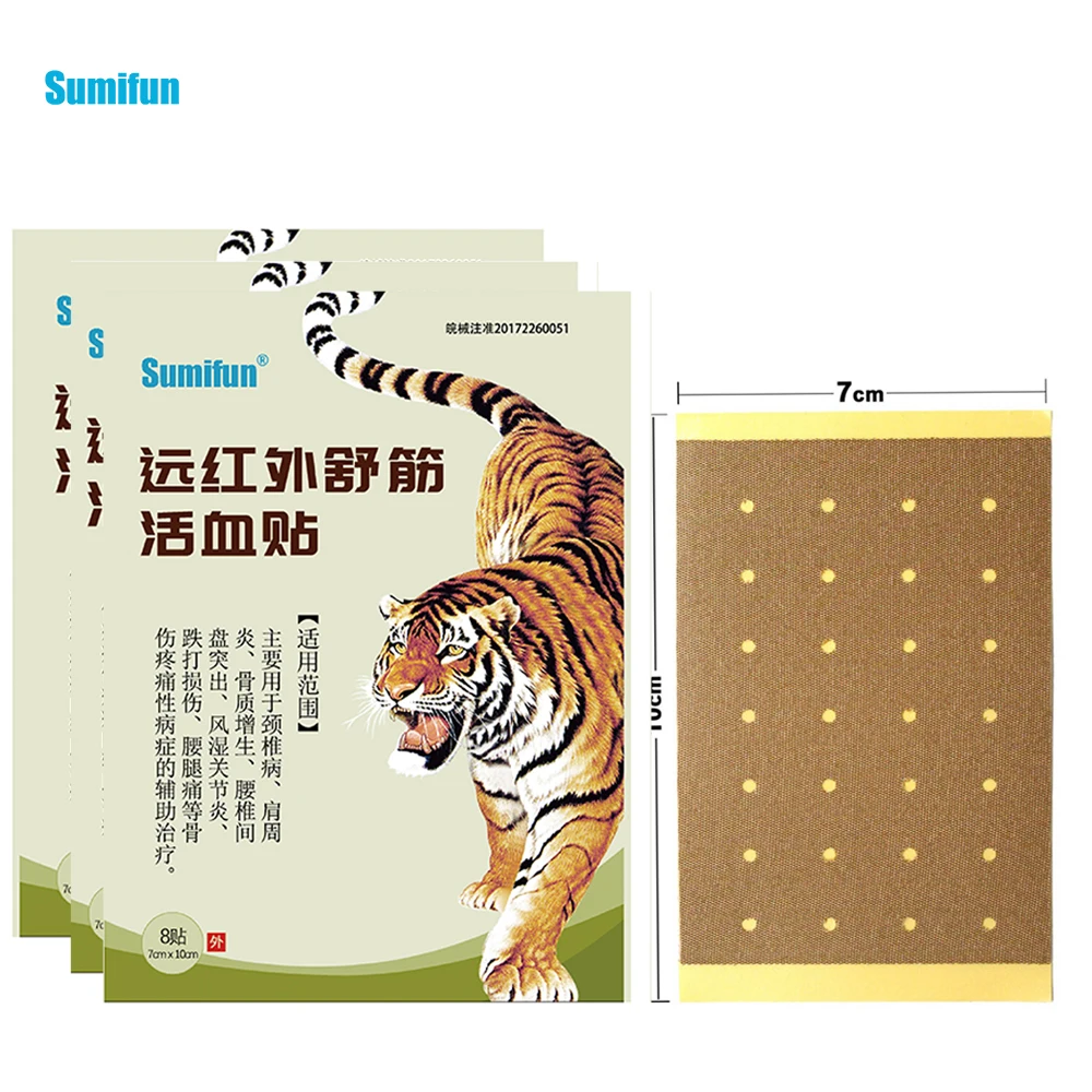 48Pcs/6Bags Sumifun Back Massager Materničnega vratu, Bolečine Obliž Medicinske Tiger Prilepite Obliž Za Sklepih, Bolečine Kitajski Mazilo D0590